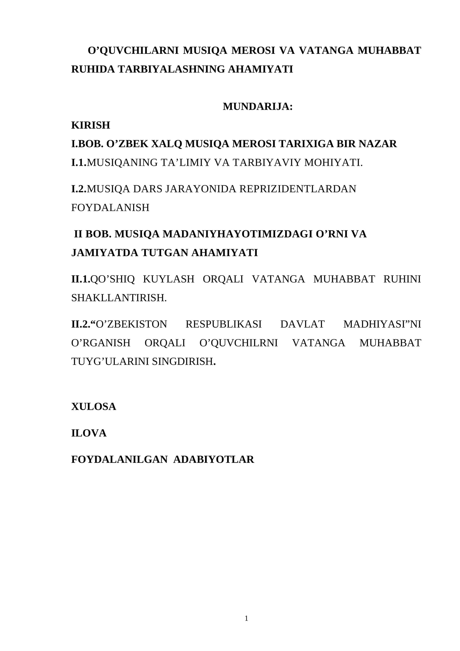 O’ZBEK XALQ MUSIQA MEROSI TARIXIGA BIR NAZAR