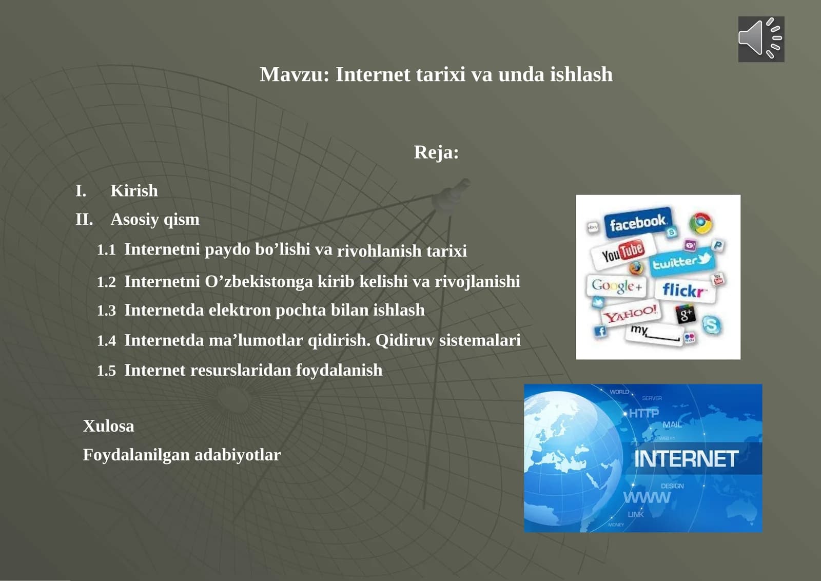 Internettarixi va unda ishlash