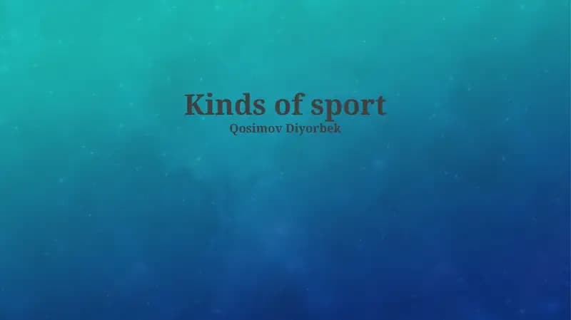 Kinds of sport
