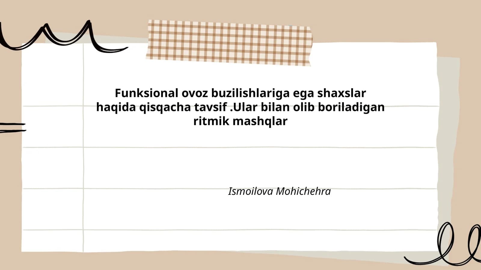 Funksional ovoz buzilishlariga ega shaxslar haqida
