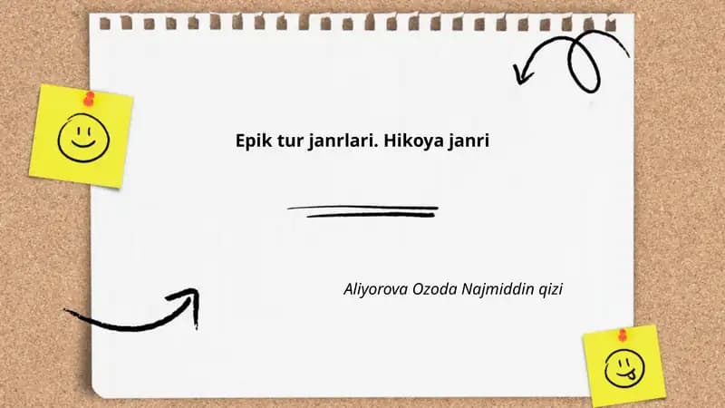 Epik tur janrlari. Hikoya janri