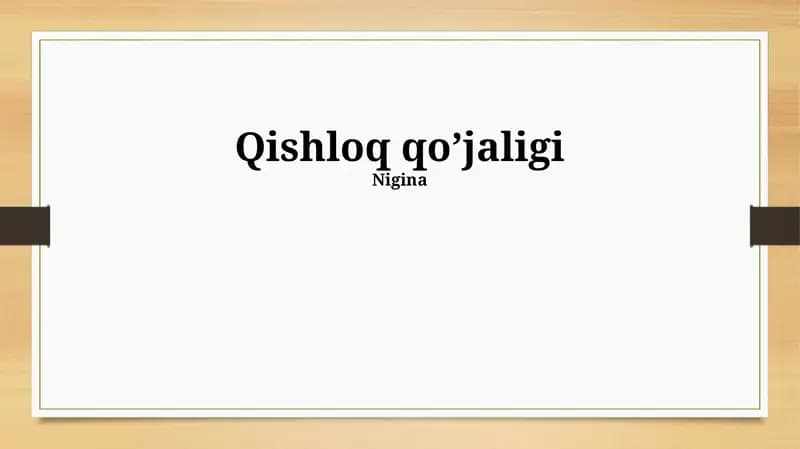 Qishloq qo’jaligi
