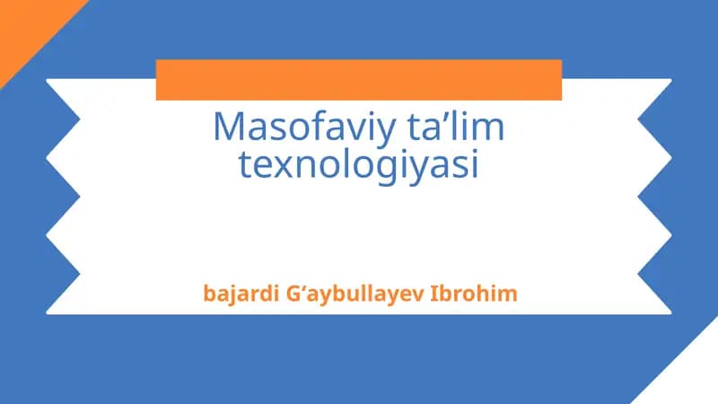 Masofaviy taʼlim texnologiyasi