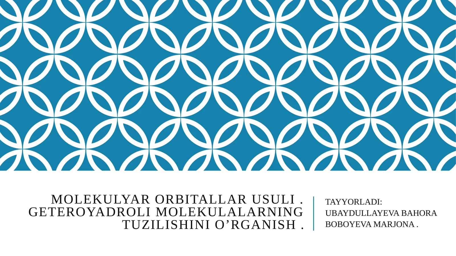 Molekulyarorbitallarusuli.Geteroyadrolimolekulalarningtuzilishinio’rganish