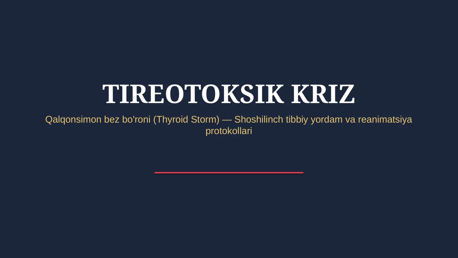 Tireotoksik kriz — 15 slaydli tibbiy taqdimot