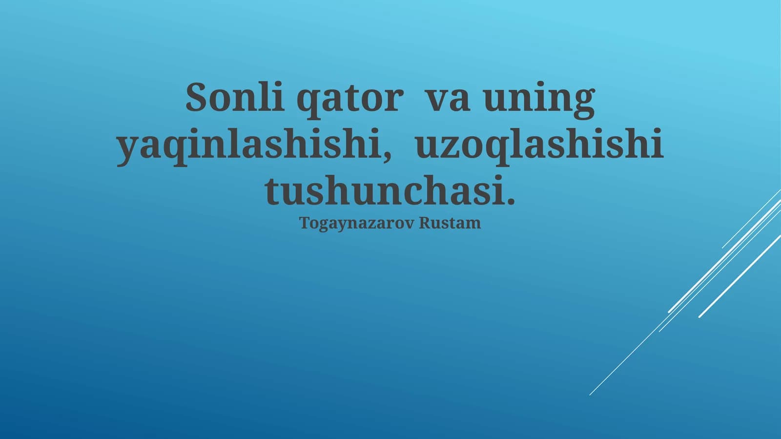 Teleskopik Qatorlar