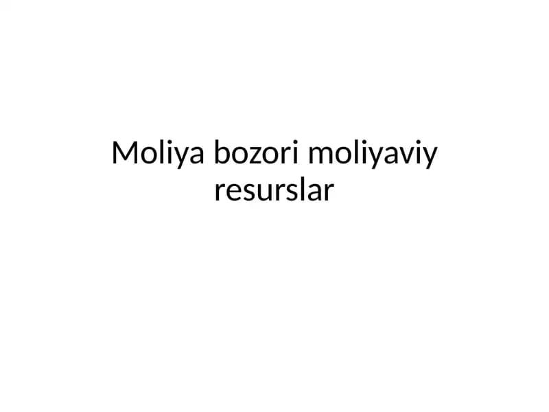 Moliya bozori