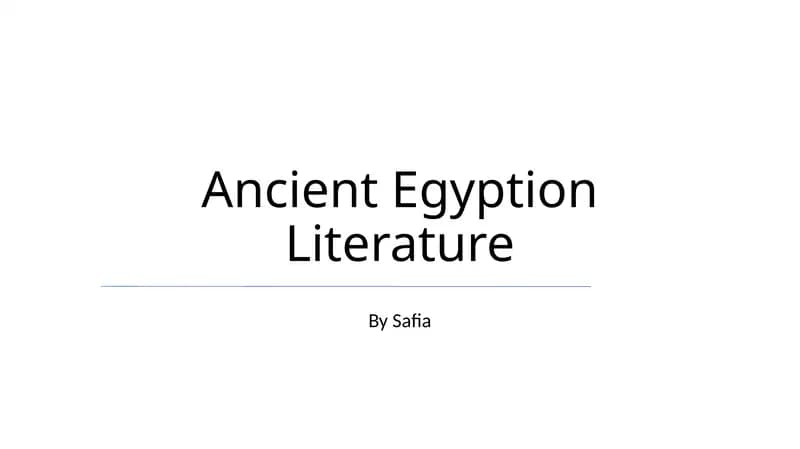 Qadimgi Misr adabiyoti
