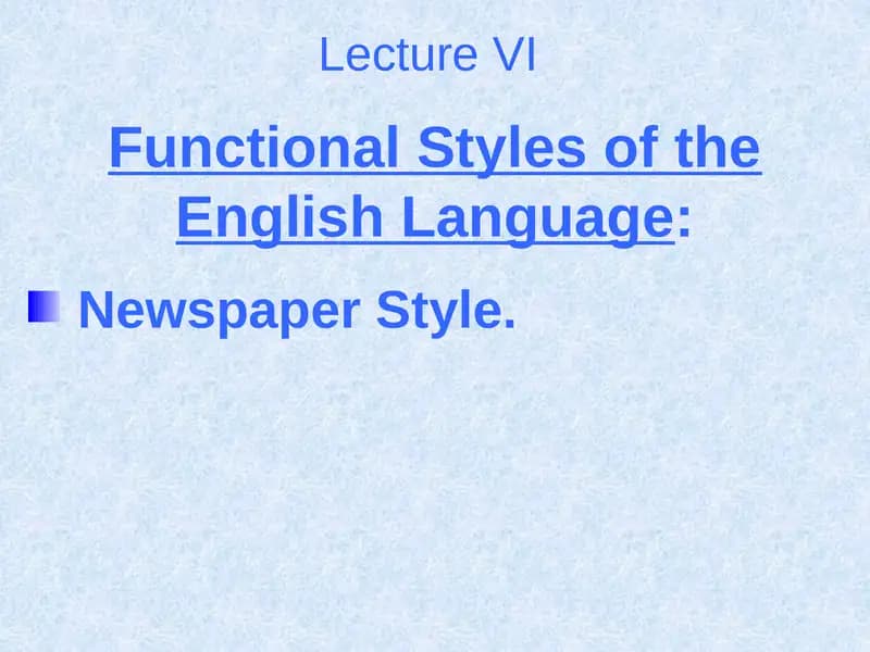 Lecture VI