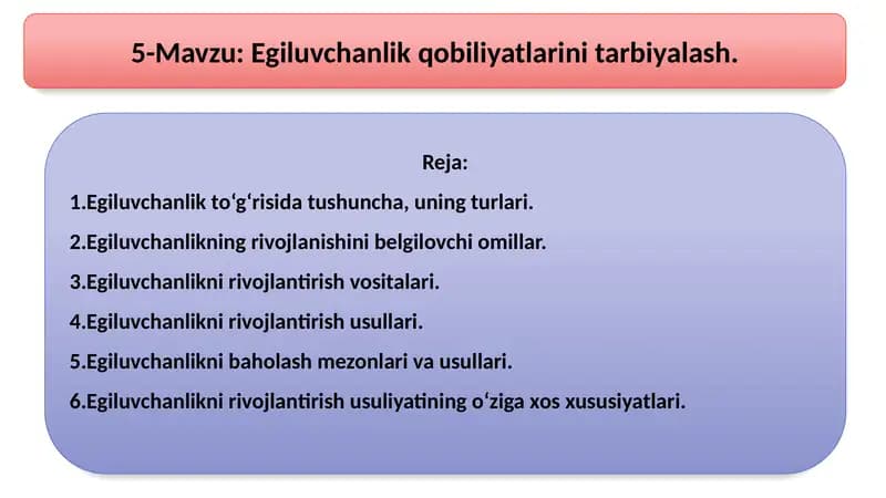 Egiluvchanlik qobiliyatlari