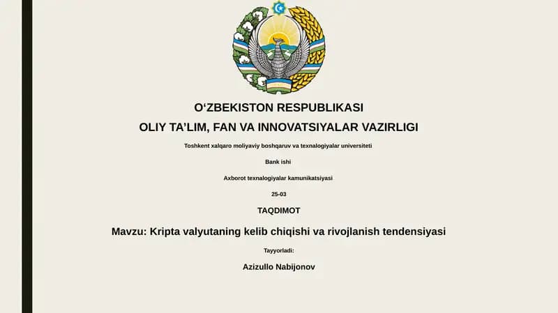 Kripta valyutaning kelib chiqishi va rivojlanish tendensiyasi