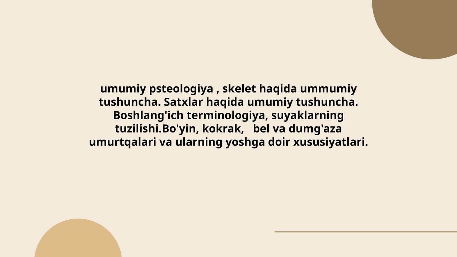 Umumiy Psteologiya