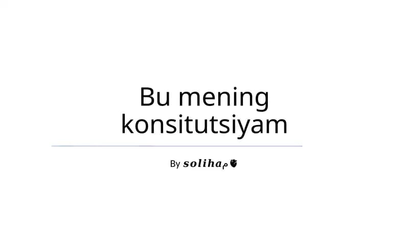 Bu mening konsitutsiyam