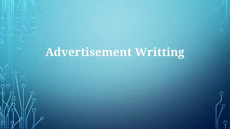 Advertisement Writing