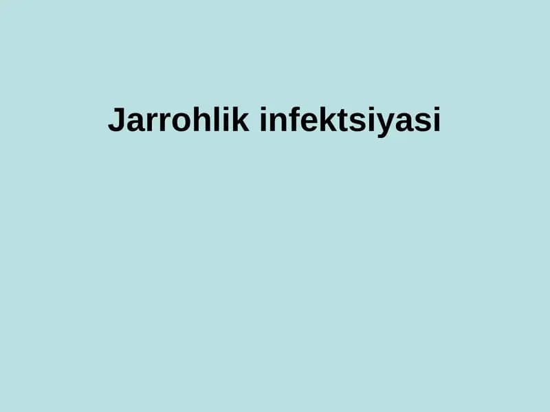 Jarrohlik infektsiyasi