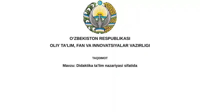 Didaktika: Ta'lim nazariyasi