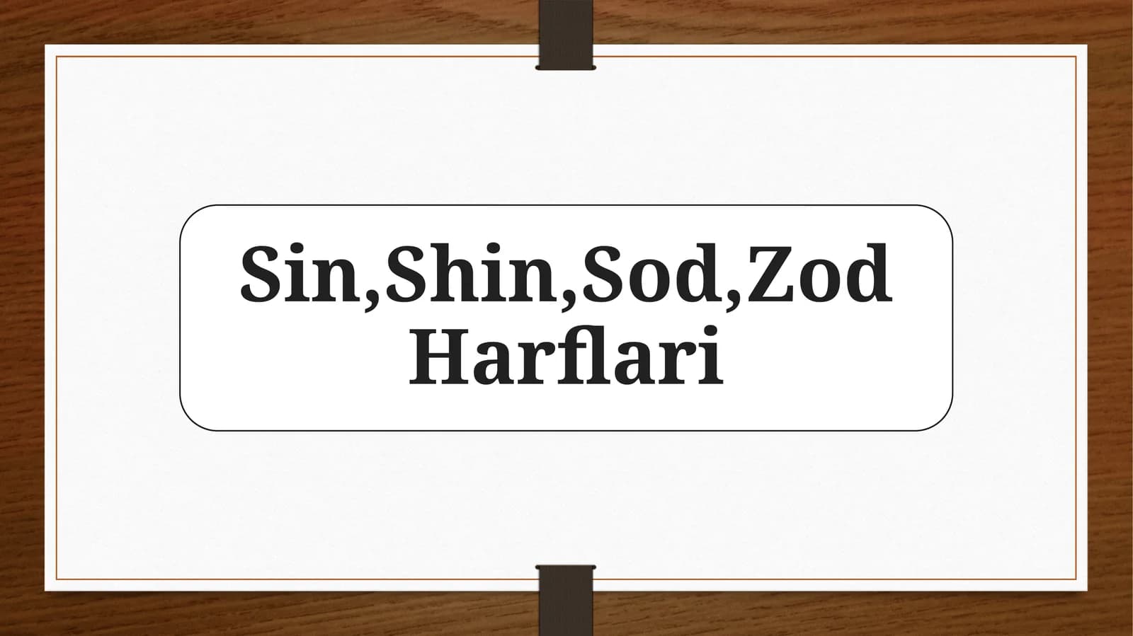 Sin,Shin,Sod,Zod Harflari
