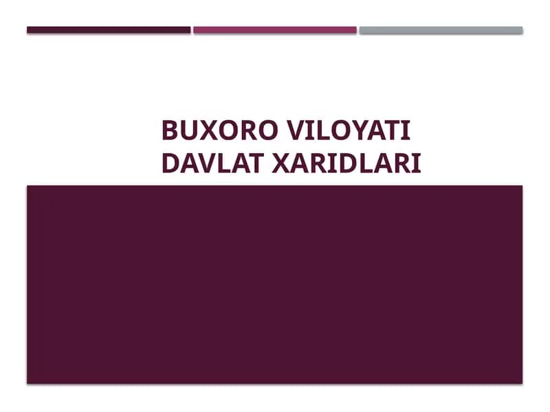 Buxoro viloyati  davlat xaridlari