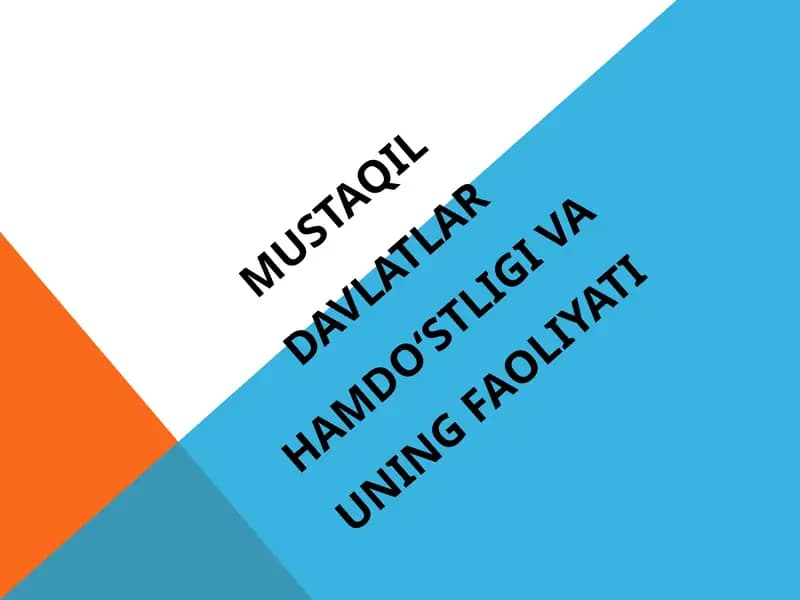 Mustaqil Davlatlar Hamdo‘stligi va uning faoliyati