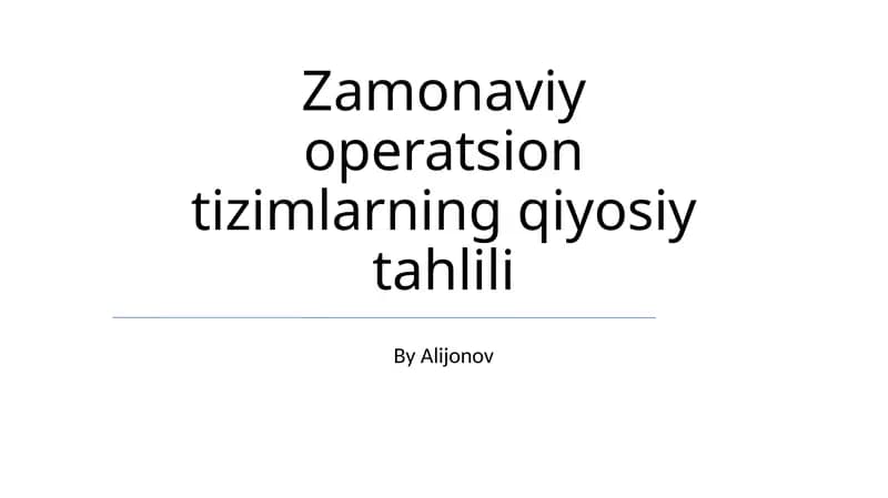Fayl Tizimi Taqqoslash