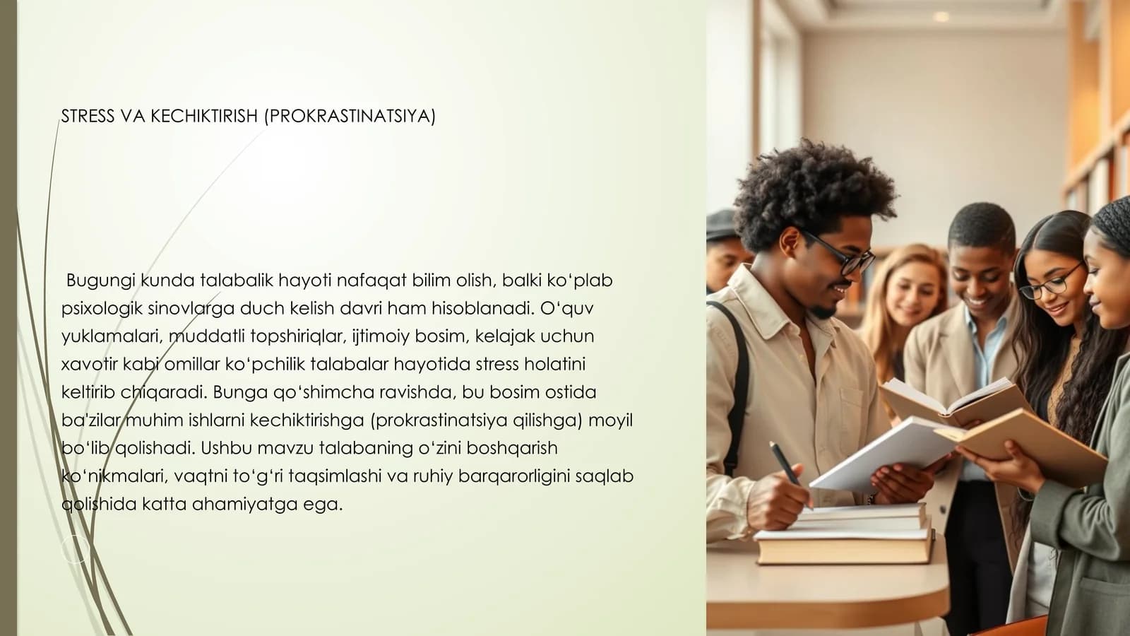 STRESS VA KECHIKTIRISH (PROKRASTINATSIYA)