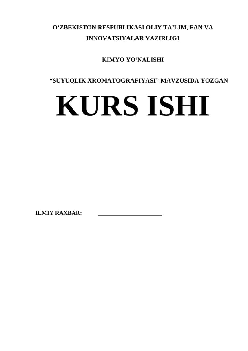SUYUQLIK XROMATOGRAFIYASI