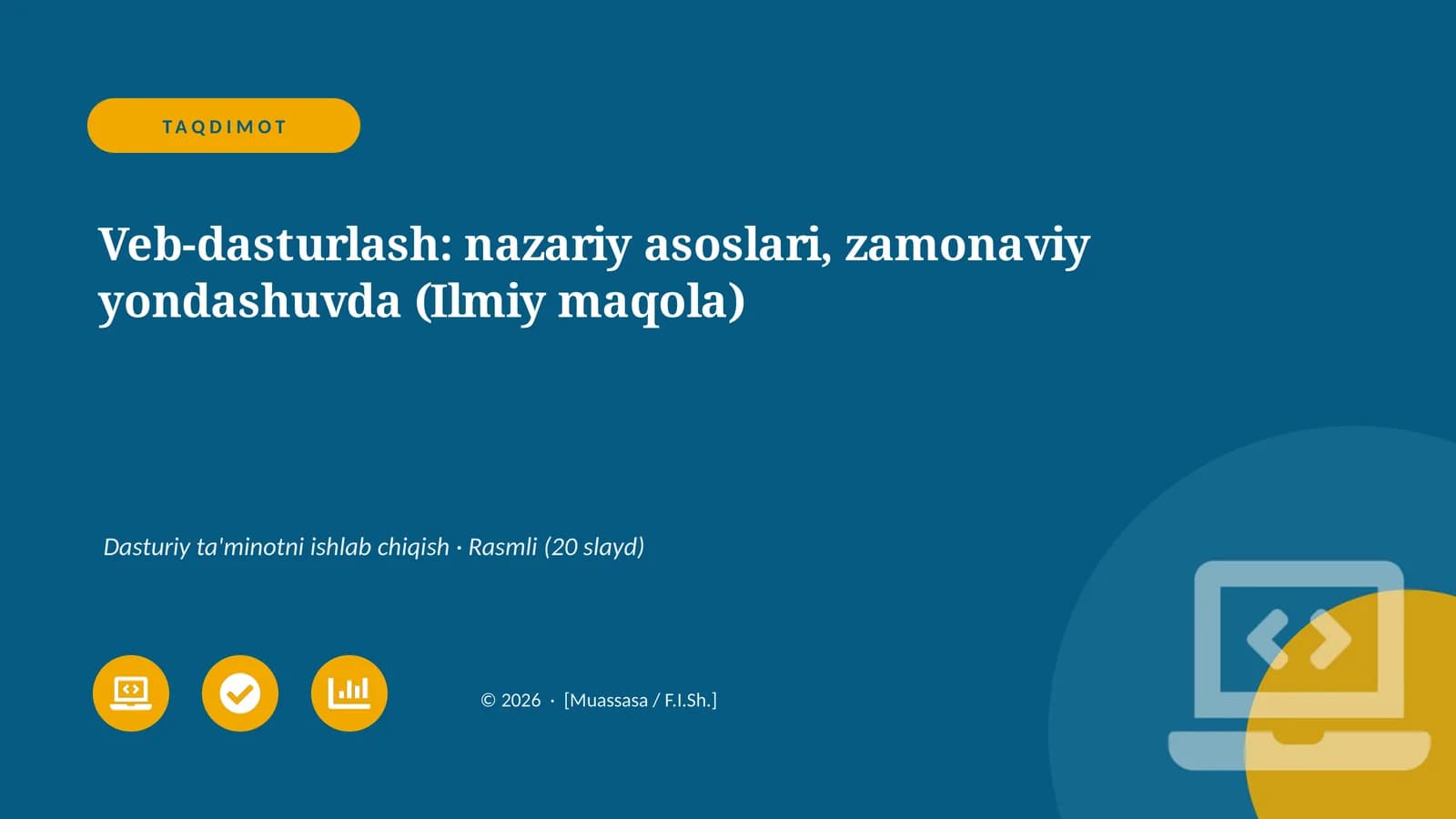 Veb-dasturlash: nazariy asoslari, zamonaviy yondashuvda (Ilmiy maqola)