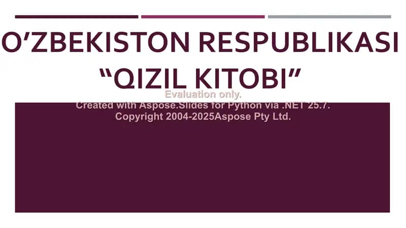 O'zbekiston Respublikasi "Qizil kitobi"
