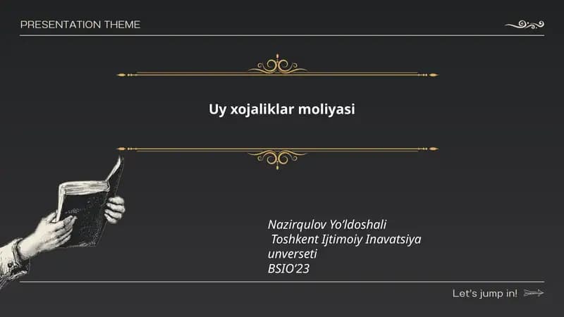 Uy xojaliklar moliyasi