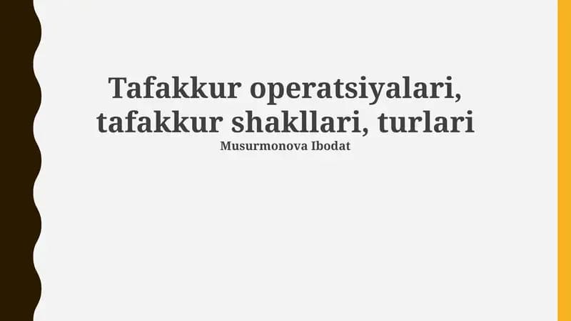 Tafakkur operatsiyalari