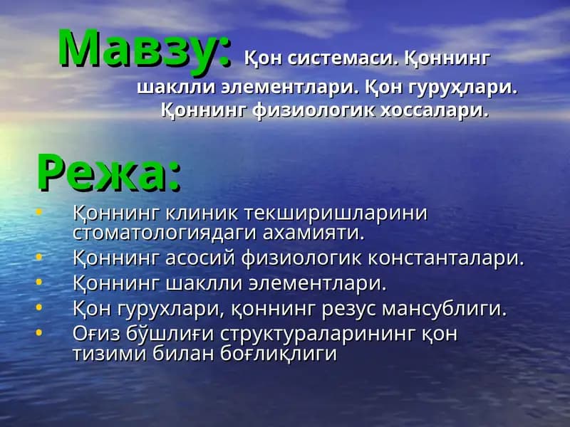 Қon sistemasi