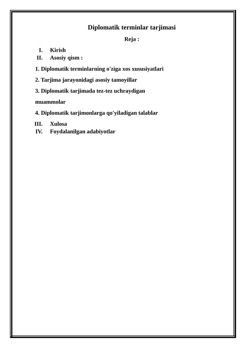 Diplomatik terminlar tarjimasi