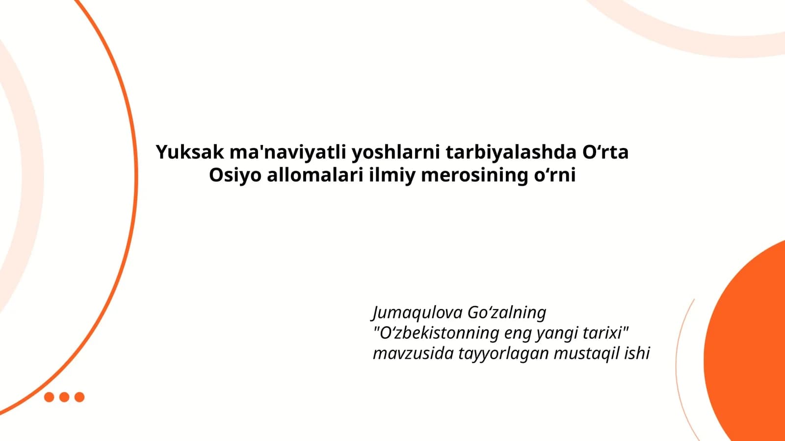 O‘zbekistonning eng yangi tarixi