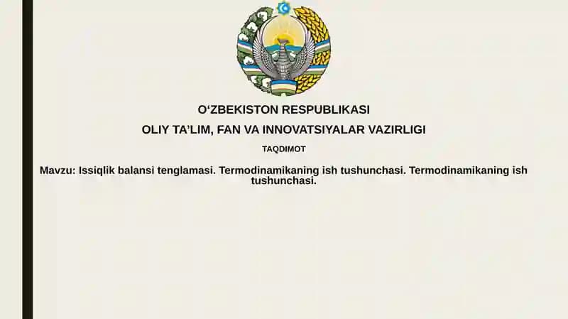 Issiqlik balansi tenglamasi