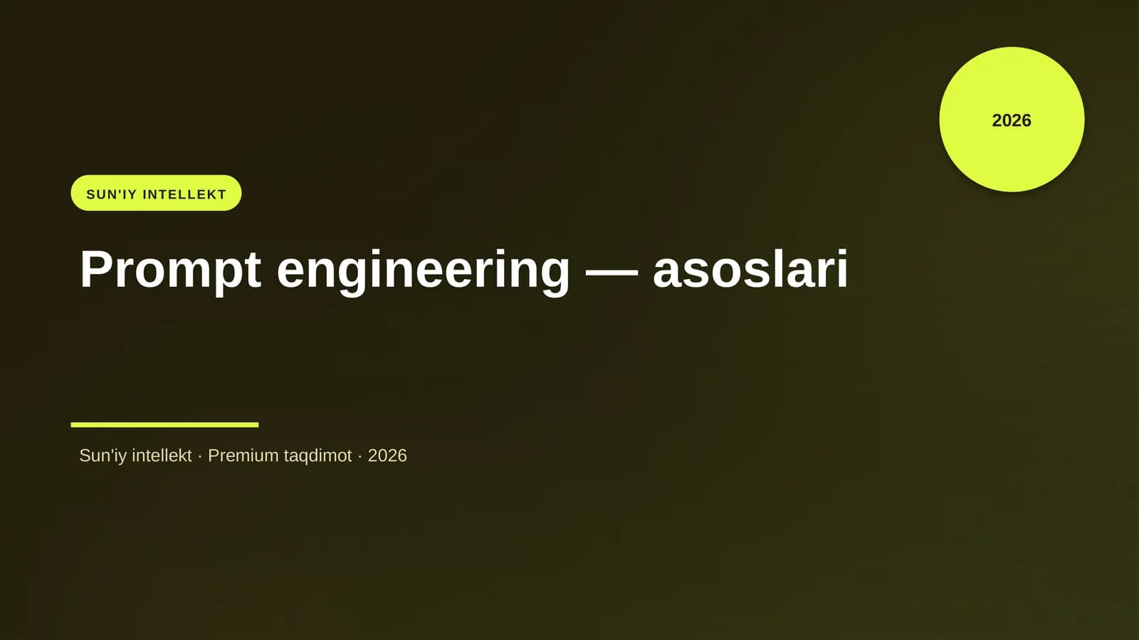 Prompt engineering — asoslari