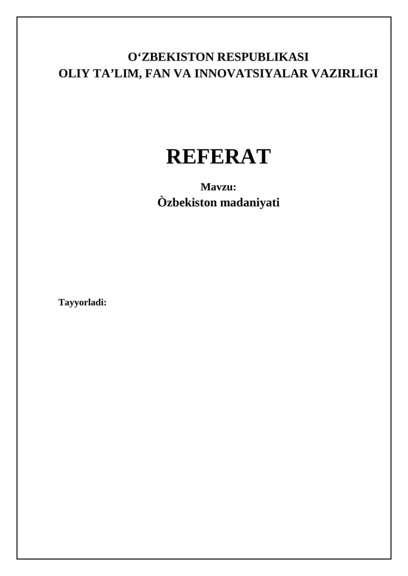 O'zbekiston madaniyati