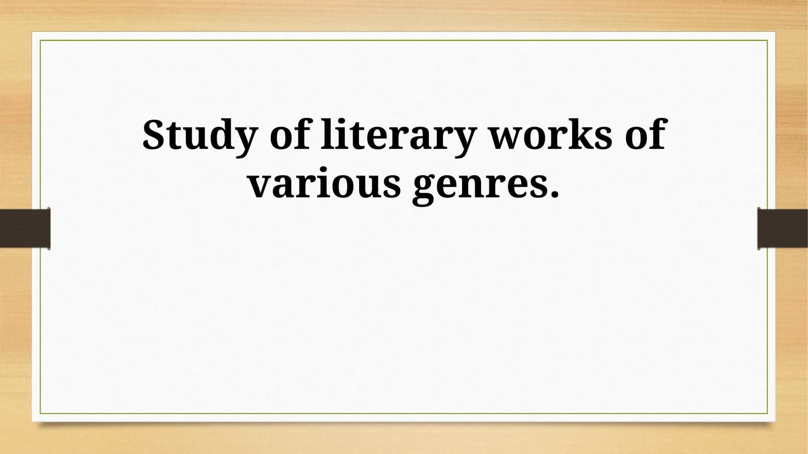 Study of literary works of various genres