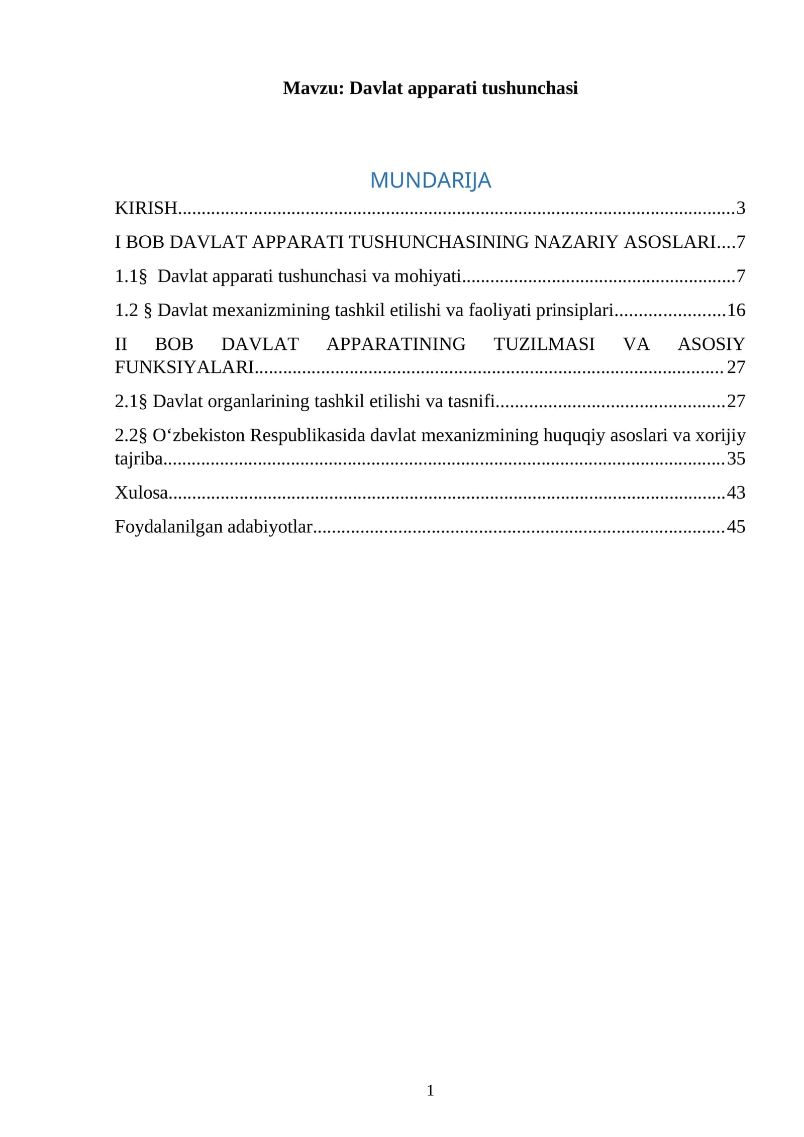 Davlat apparati tushunchasi