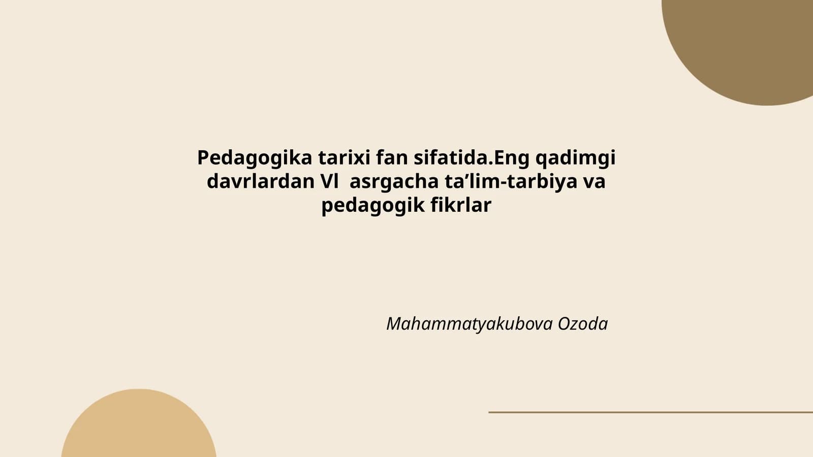 Pedagogika Tarixi Fan Sifatida