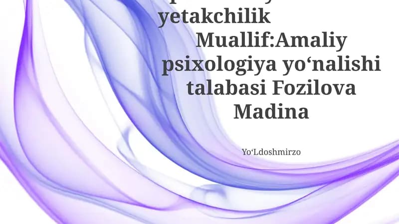 Sport faoliyatida yetakchilik