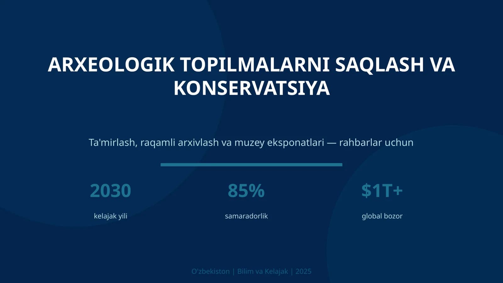 ARXЕOLOGIK TOPILMALARNI SAQLASH VA KONSERVATSIYA