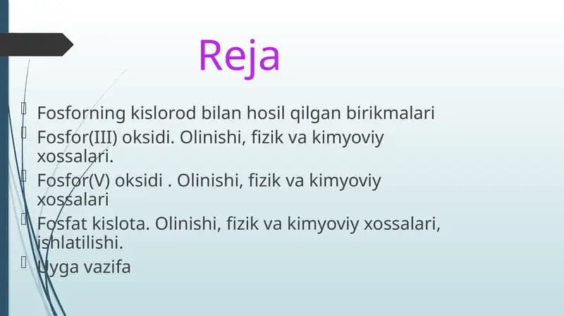 Fosforning kislorod bilan hosil qilgan birikmalari