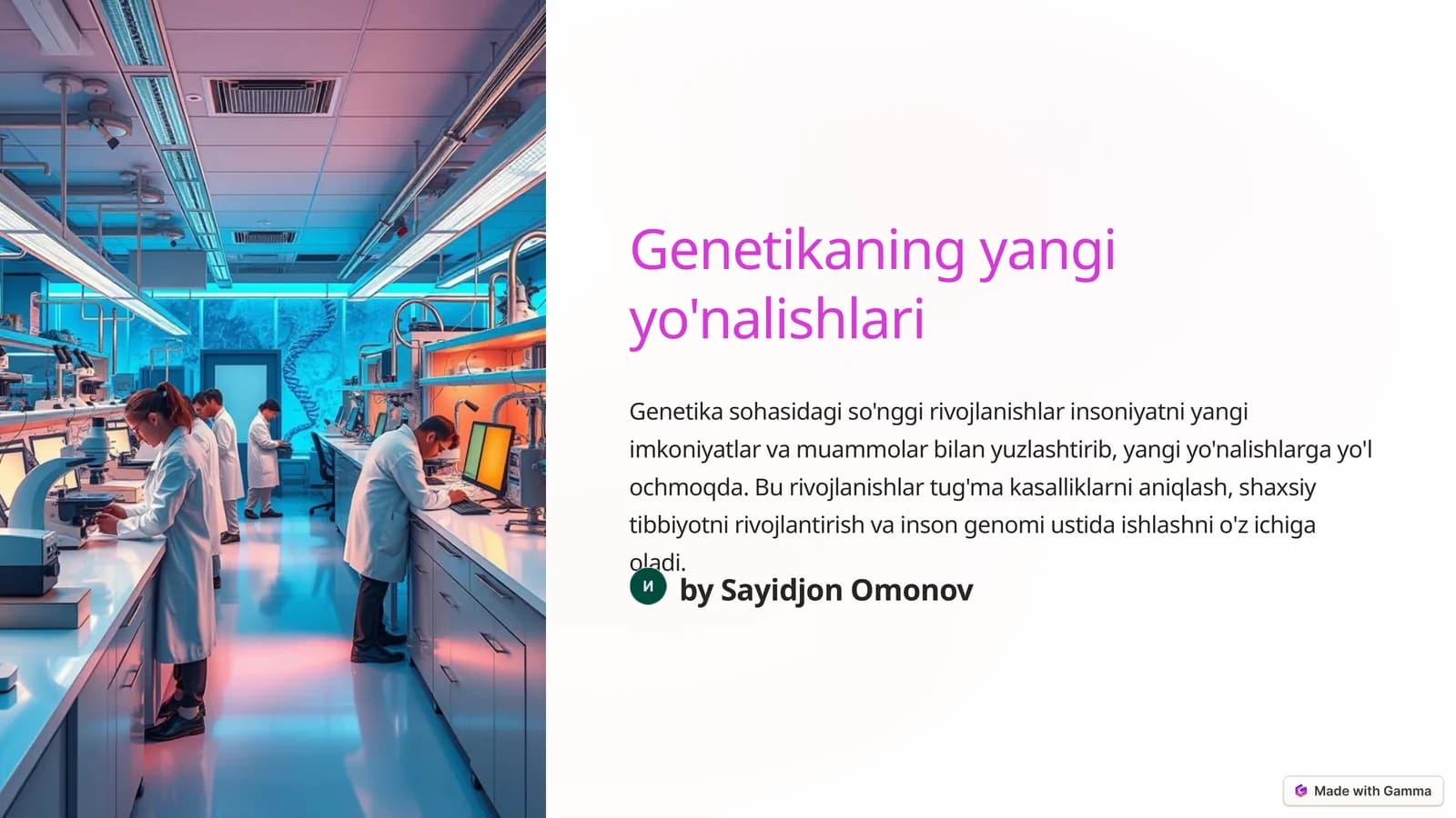 Genetikaning yangi yo'nalishlari