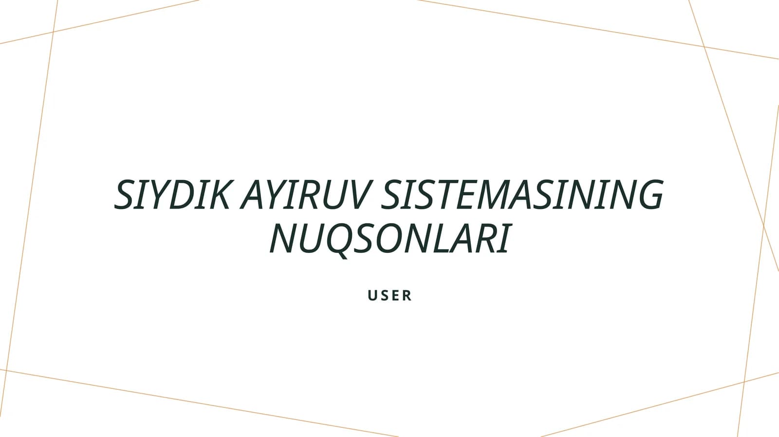 Siydik ayiruv sistemasining nuqsonlari
