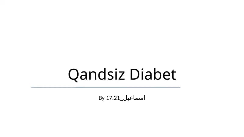 Qandsiz Diabet