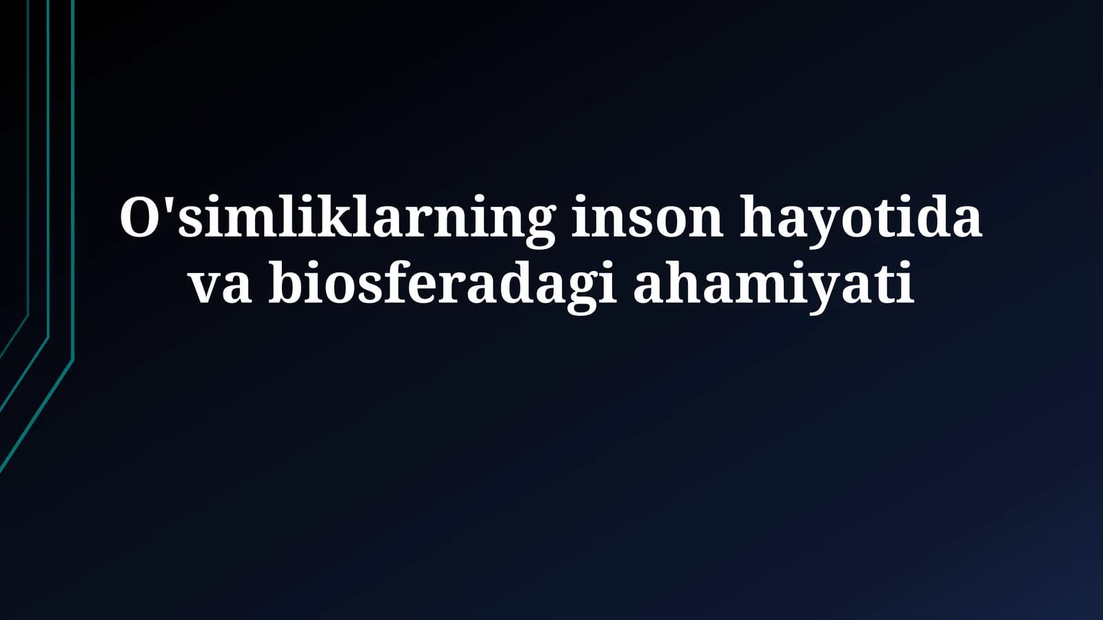 Fotosintez va kislorod ishlab chiqarish