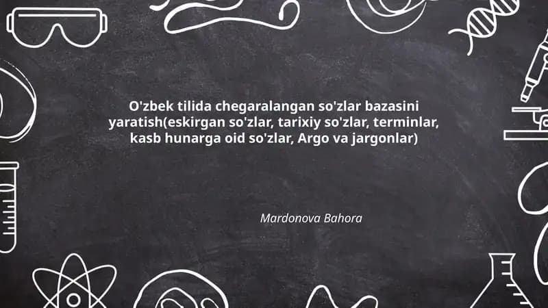 O'zbek tilida chegaralangan so'zlar bazasi