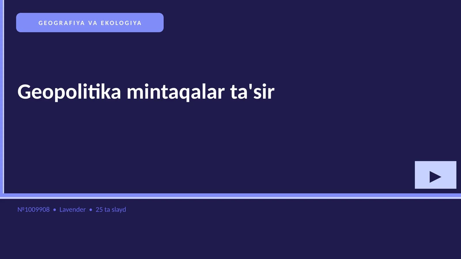 GEOGRAFIYA VA EKOLOGIYA