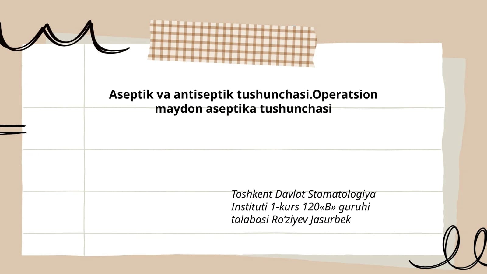Aseptik va antiseptik tushunchasi