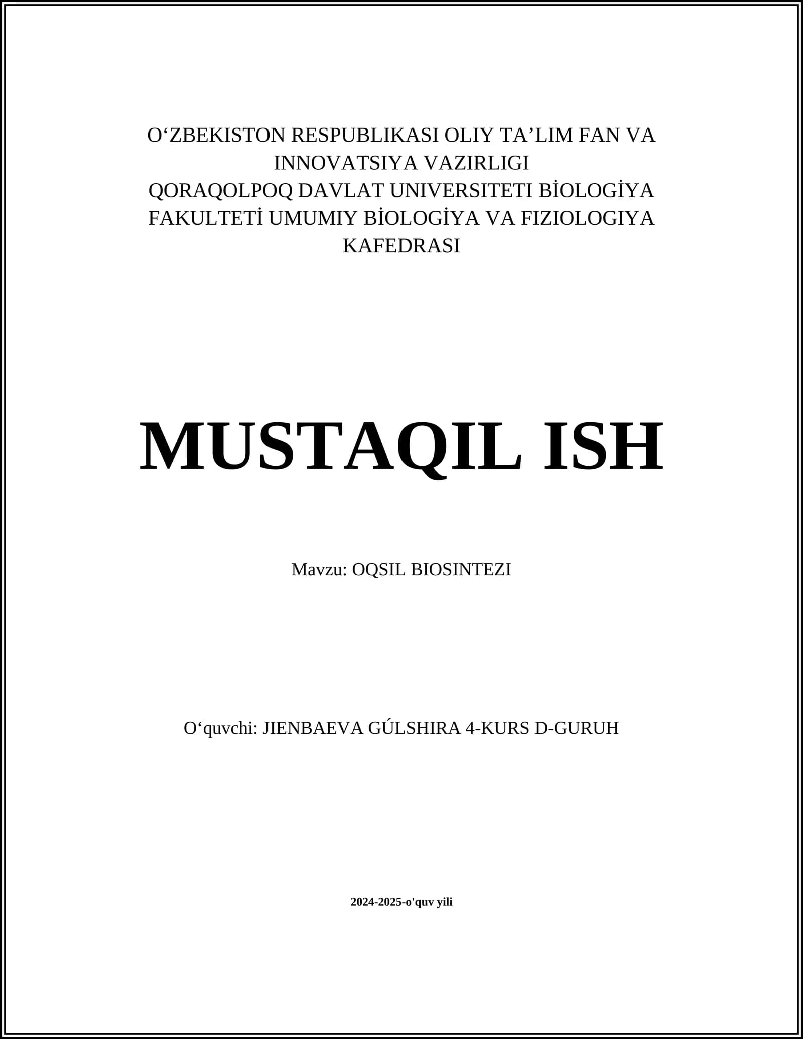 Oqsil biosintezi
